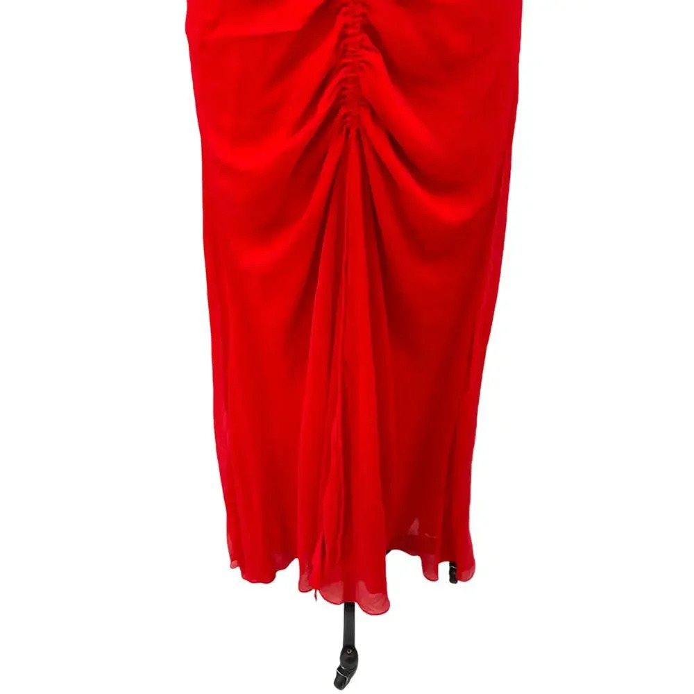 Free People Simone Maxi Dress in Red Ruched Backless Size 2‎ - Picture 6 of 15